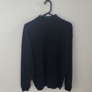 Pronto Uomo Classic Black Merino Wool Turtleneck Sweater